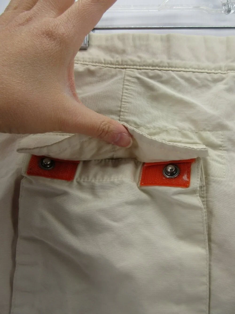 VINTAGE Gap Pants 34X27 Cream Tech Chino Y2K Ankle Zip Utility Hiking*